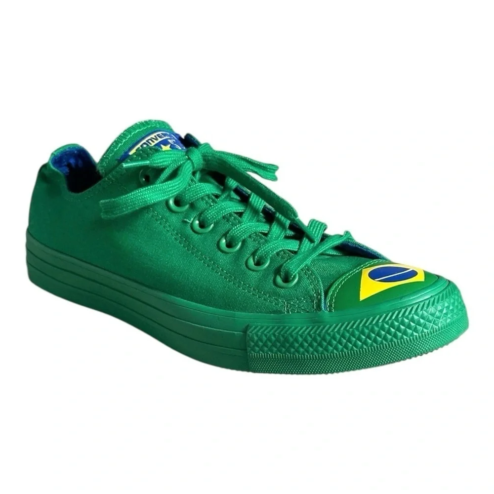 Converse Chuck Taylor All Star Low Top Brazil Flag Green Sneakers Unisex 7 9 NWT